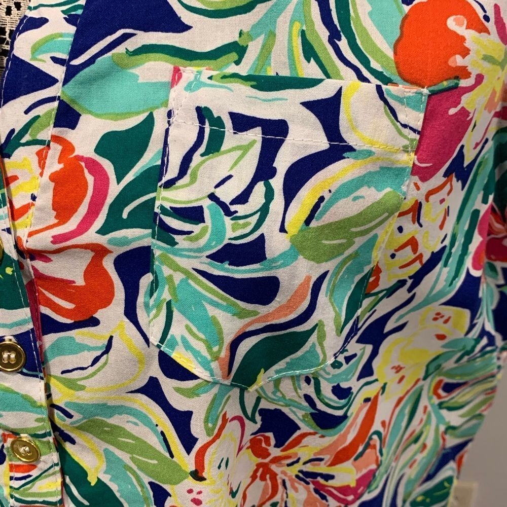 Palm Harbour Floral Sleeveless Blouse - Multicolor - Picture 6 of 11